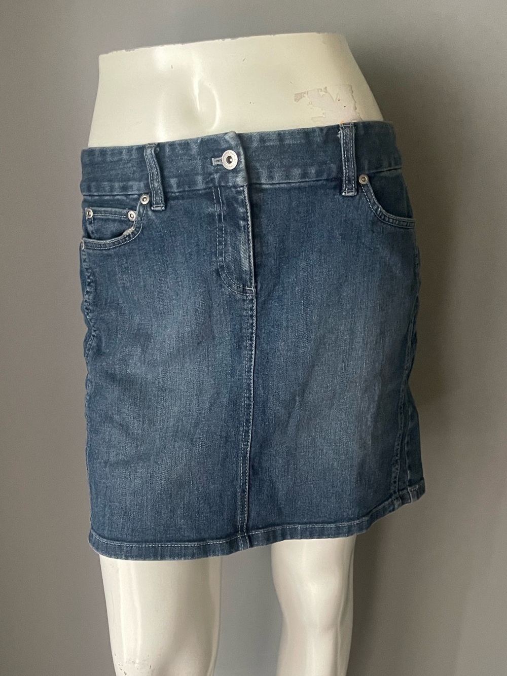 Ann Taylor Medium Blue Denim Mini Skirt